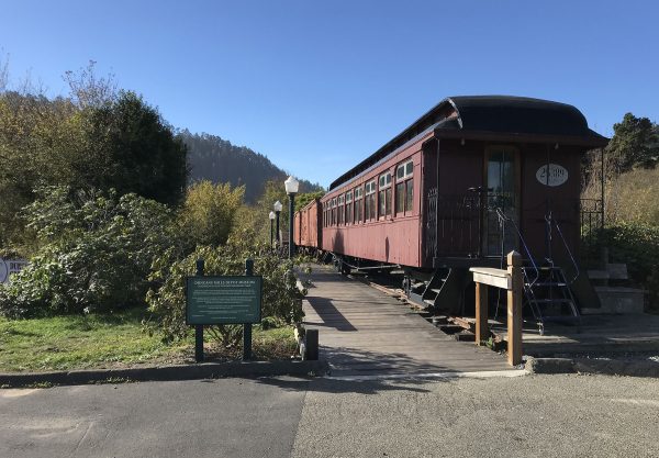 The historic train depot in Duncans Mills