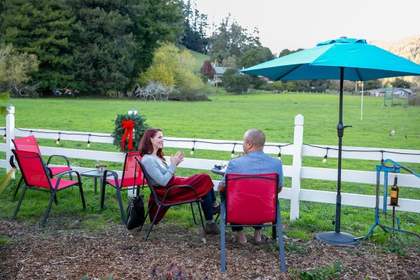 Guests enjoying wine at Sophie's Cellars